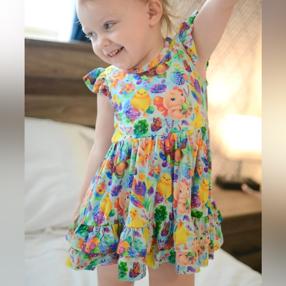 Ollee and Belle Bamboo Easter Spring Sunday Dress Size 3T - Picture 3 of 8